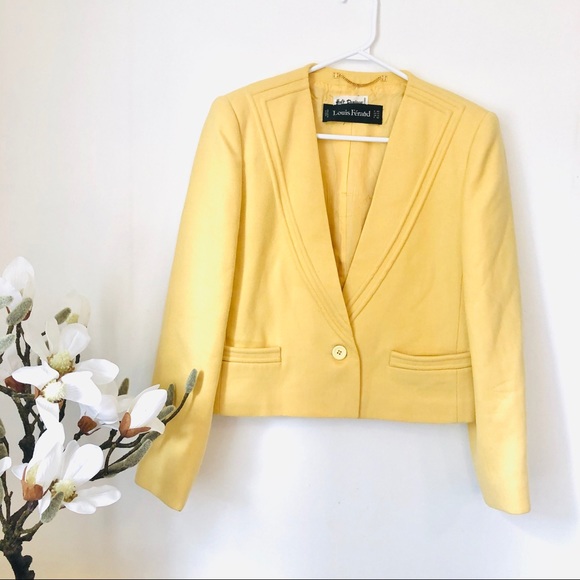 vintage Holt Renfrew boxy yellow blazer - Picture 7 of 8